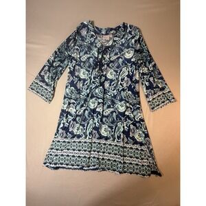 Ladies Beach break Swim Cover Up Paisley Blue Green Size M